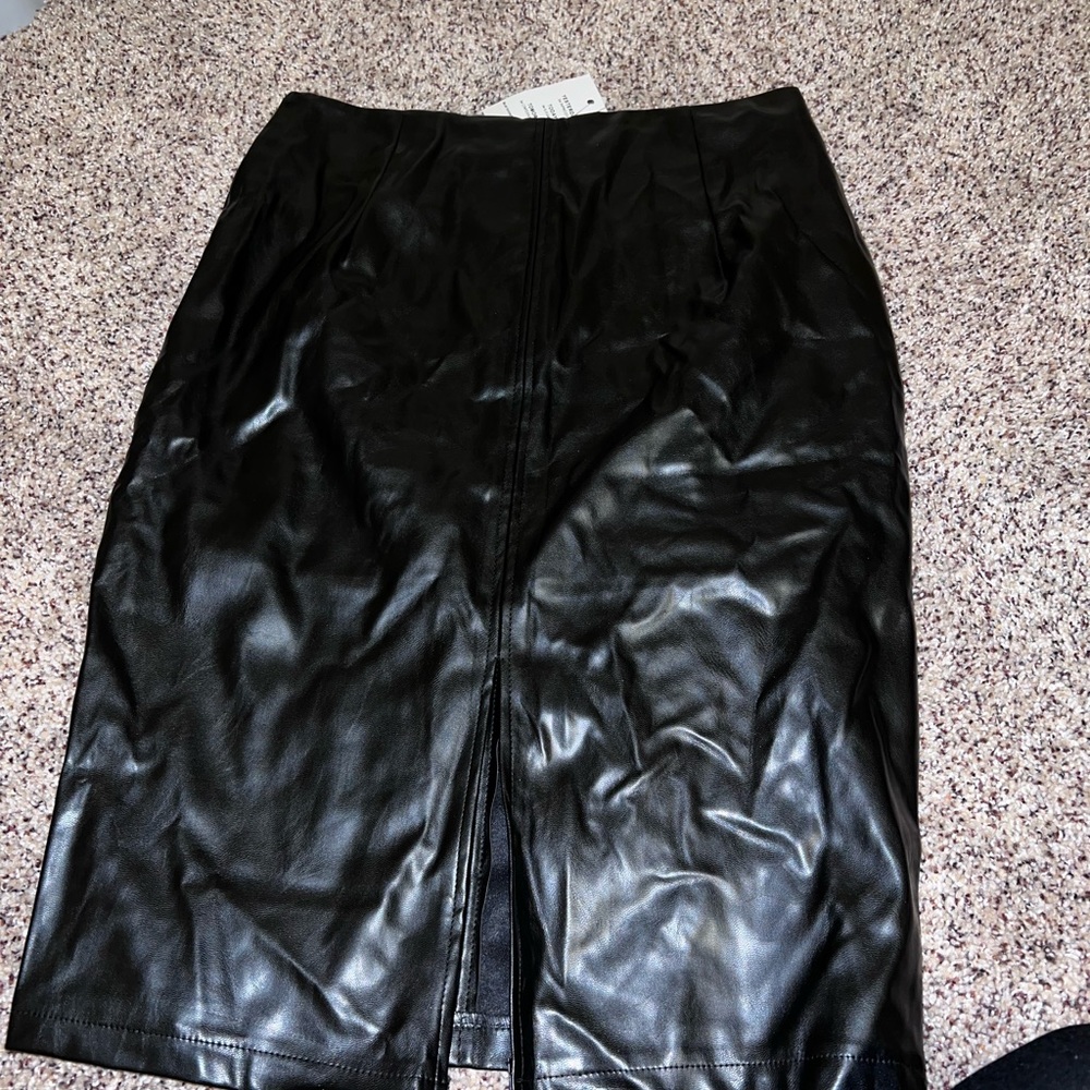 Black leather skirt